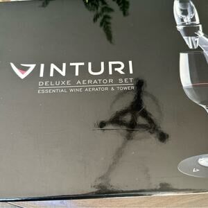 Essential Vinturi Deluxe Wine Aerator Set and Stand- Black - Great Gift!